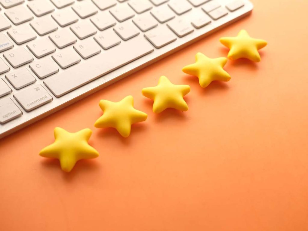 5 Stars next to keyboard